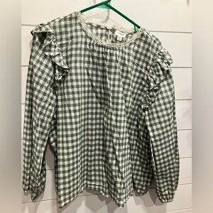 J. Crew Factory Gingham Print Blouse